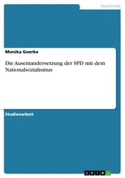 Cover von Die Auseinandersetzung der SPD mit dem Nationalsozialismus