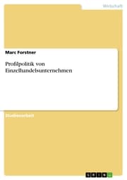 Cover von Profilpolitik von Einzelhandelsunternehmen