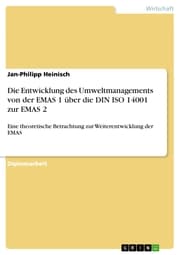 Cover von Die Entwicklung des Umweltmanagements von der EMAS 1 über die DIN ISO 14001 zur EMAS 2