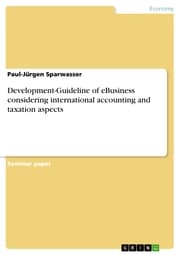 Cover von Development-Guideline of eBusiness considering international accounting and taxation aspects