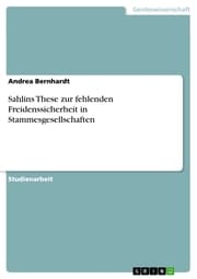 Cover von Sahlins These zur fehlenden Freidenssicherheit in Stammesgesellschaften