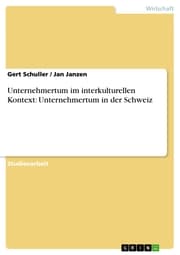 Cover von Unternehmertum im interkulturellen Kontext: Unternehmertum in der Schweiz