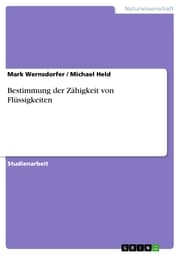 Cover von Bestimmung der Zähigkeit von Flüssigkeiten