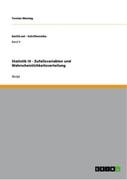 Cover von Statistik III - Zufallsvariablen und Wahrscheinlichkeitsverteilung