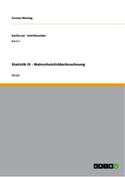 Cover von Statistik III - Wahrscheinlichkeitsrechnung