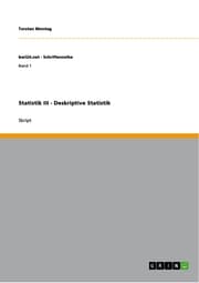 Cover von Statistik III - Deskriptive Statistik