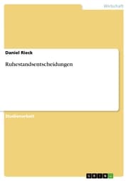 Cover von Ruhestandsentscheidungen