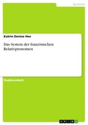 Cover von Das System der französischen Relativpronomen
