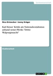 Cover von Karl Kraus' Kritik am Nationalsozialismus anhand seines Werks 'Dritte Walpurgisnacht'