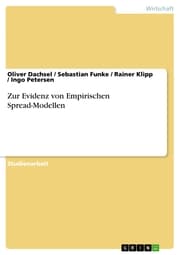 Cover von Zur Evidenz von Empirischen Spread-Modellen