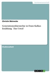 Cover von Generationenhierarchie in Franz Kafkas Erzählung 'Das Urteil'
