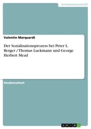 Cover von Der Sozialisationsprozess bei Peter L. Berger / Thomas Luckmann und George Herbert Mead