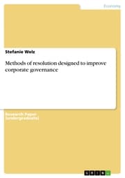 Cover von Methods of resolution designed to improve corporate governance