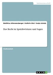 Cover von Das Recht in Sprichwörtern und Sagen
