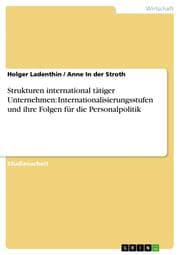 Cover von Strukturen international tätiger Unternehmen