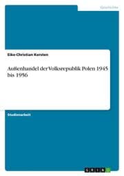 Cover von Außenhandel der Volksrepublik Polen 1945 bis 1956