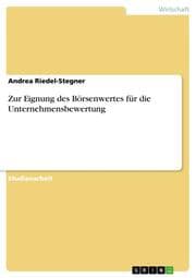 Cover von Zur Eignung des Börsenwertes für die Unternehmensbewertung