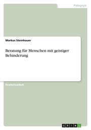 Cover von Beratung für Menschen mit geistiger Behinderung