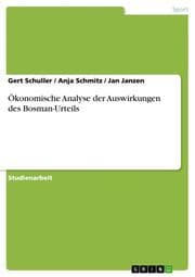 Cover von Ökonomische Analyse der Auswirkungen des Bosman-Urteils
