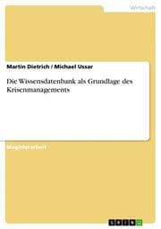 Cover von Die Wissensdatenbank als Grundlage des Krisenmanagements