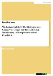 Cover von Wo komme ich her? Die Relevanz des Country-of-Origin für das Marketing: Wertbeitrag und Implikationen im Überblick