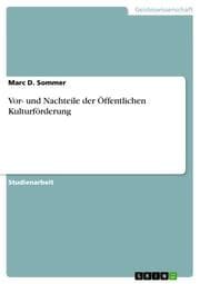 Cover von Vor- und Nachteile der Öffentlichen Kulturförderung