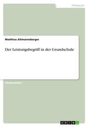 Cover von Der Leistungsbegriff in der Grundschule