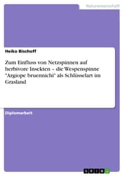 Cover von Zum Einfluss von Netzspinnen auf herbivore Insekten - die Wespenspinne 'Argiope bruennichi' als Schlüsselart im Grasland