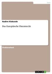 Cover von Das Europäische Patentrecht
