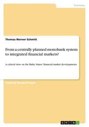 Cover von From a centrally planned monobank system to integrated financial markets?