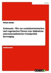 Cover von Euthanasie - Wie aus sozialdarwinistischen und eugenischen Thesen eine Maßnahme nationalsozialistischer Sozialpolitik hervorging