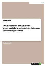 Cover von VVG-Reform auf dem Prüfstand - Vorvertragliche Anzeigeobliegenheiten des Versicherungsnehmers