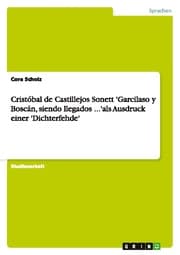 Cover von Cristóbal de Castillejos Sonett 'Garcilaso y Boscán, siendo llegados ...'als Ausdruck einer 'Dichterfehde'