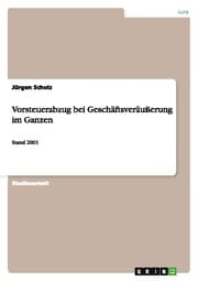 Cover von Vorsteuerabzug bei Geschäftsveräußerung im Ganzen
