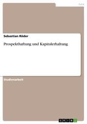 Cover von Prospekthaftung und Kapitalerhaltung