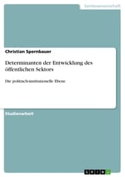 Cover von Determinanten der Entwicklung des öffentlichen Sektors