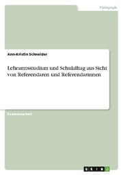 Cover von Lehramtsstudium und Schulalltag aus Sicht von Referendaren und Referendarinnen