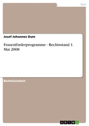 Cover von Frauenförderprogramme - Rechtsstand 1. Mai 2008