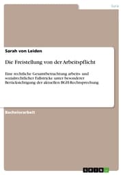 Cover von Die Freistellung von der Arbeitspflicht