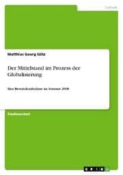 Cover von Der Mittelstand im Prozess der Globalisierung