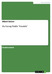 Cover von Zu Georg Trakls 'Grodek'