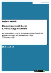 Cover von Das nationalsozialistische Kleinsiedlungsprogramm