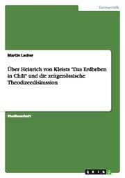 Cover von Über Heinrich von Kleists 'Das Erdbeben in Chili' und die zeitgenössische Theodizeediskussion