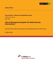 Cover von CSR als Managementaufgabe für Multinationale Unternehmen