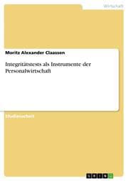 Cover von Integritätstests als Instrumente der Personalwirtschaft