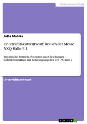 Cover von Unterrichtskurzentwurf: Besuch der Messe NZQ Halle E 1