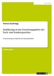 Cover von Einführung in das Forschungsgebiet der Fach- und Sondersprachen