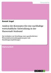 Cover von Analyse des Konzeptes für eine nachhaltige wirtschaftliche Entwicklung in der Hansestadt Stralsund