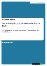 Cover von Der Aufstieg der NSDAP in den Wahlen ab 1928