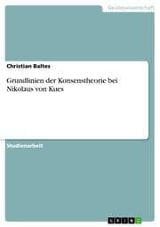 Cover von Grundlinien der Konsenstheorie bei Nikolaus von Kues